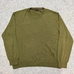 Suéter Bruno Magli Para Hombres 2XL Verde Oliva Seda Cachemira Cuello Redondo Tejido Pullover - Imagen 1 de 8
