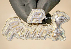 Colgante de 7 letras de moissanita VVS1 de 4,38 quilates para hombre | Probador de pase de plata esterlina 💎 - Imagen 1 de 7