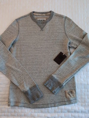 Ruehl No 925 Mensn 90s Vintage New Old Stock Long Sleeve Crewneck Gray Stripe XL - Image 1 of 4