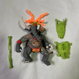 Vintage 1992 Playmates Teenage Mutant Ninja Turtles Doctor El Shield Mask & Club - Picture 1 of 13