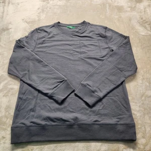 Suéter Dip Para Hombre Grande Gris Bolsillo en el Pecho Algodón Orgánico Nuevo sin Etiquetas - Imagen 1 de 15