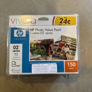 HP Vivera 02 Photo Ink Value Pack 6 Cartridges 150 4X6 Paper 2008 - Picture 1 of 3