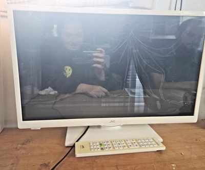 JVC 24" LED smart TV DVD player White + Remote Controller LT-24C656 (A) - Faulty - Image 1 of 4