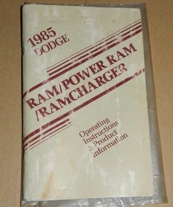 1985 Dodge Ramcharger ~ Ram ~ Power Ram ~ Operating Instructions & Product Info - Bild 1 von 4