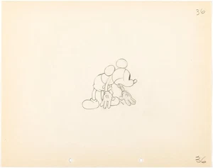 MICKEY MOUSE LARGE FULL FIGURE Mickey's Garden VINTAGE DISNEY CEL DRAWING 1935 - Picture 1 of 1