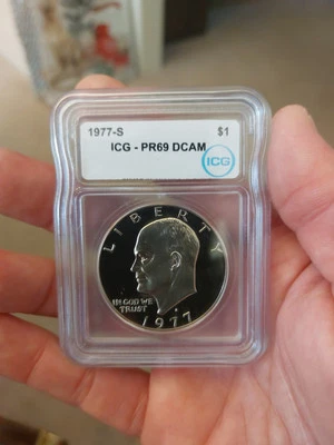1977-S ICG GRADED. PR69 DCAM.   Eisenhower Dollar  - Image 1 of 4