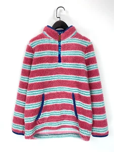 Fat Face Long Sleeve Striped Sherpa Zip High Neck Jumper Size 12/13 - Picture 1 of 8