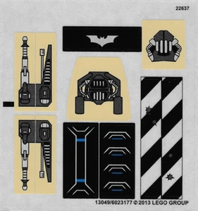 LEGO STICKER SHEET ONLY 76001 BAT VS BANE: TUMBLER CHASE New from set - Picture 1 of 1