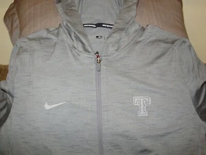MLB Texas Rangers Nike Dri-Fit Gray Full Zip Hoodie Athletic Jacket Men's Medium - Picture 1 of 12