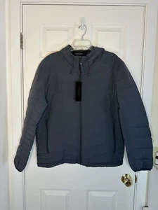 NWT - Marc New York Men's Large Hooded Down Jacket Dark Grey - Picture 1 of 6