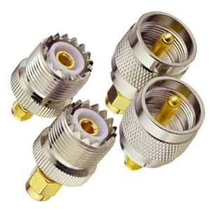 4 szt. wtyk UHF PL259 i gniazdo SO239 do wtyczki i gniazda SMA zestaw adapterów złącza RF - Zdjęcie 1 z 6