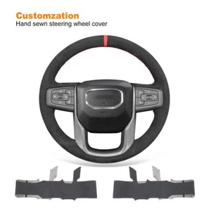 Custom Hand Stitch Alcantara Steering Wheel Cover for GMC Sierra 1500 Limited - Picture 1 of 11