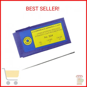 C.S. Osborne 12 Pk. Straight Single Round Point Needle #504, 4" Long, 15 Gauge - Picture 1 of 1