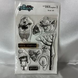 Love Your Neighbor Acrylic Stamp Set Cute Girl By The Well 4 God Brand NEW - Picture 1 of 9