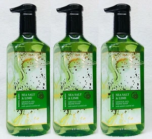 3 Bath & Body Works SEA SALT LIME Gentle Gel Hand Soap Liquid Wash 8 oz - Picture 1 of 2