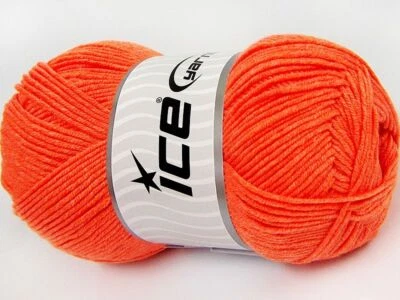 Лот из 4 мотков пряжи Lorena тонкий хлопок 4x100 г неоновый оранжевый - Изображение 1 из 4