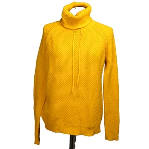 Eight Eight Eight Knit Turtleneck Sweater Drawstring, Raglan, Mustard Yellow M - Picture 1 of 19