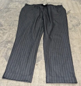 New Open Edit Nordstrom Mens 2XL Gray Stripe Drawstring Cuffed Ankle Pants - Picture 1 of 8