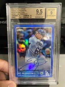 2015 Topps Chrome Rookie Auto Blue Joc Pederson Dodgers Cubs BGS 9.5 GEM 145/150 - Picture 1 of 2
