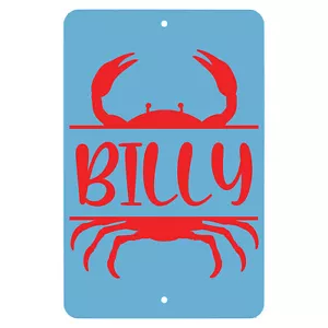 Custom Personalized Crab Name metal sign - Wall Decor - Aluminum Door Sign - - Picture 1 of 2