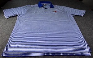 FootJoy FJ Polo Shirt Mens Large Blue Striped Maple Ridge - Picture 1 of 7