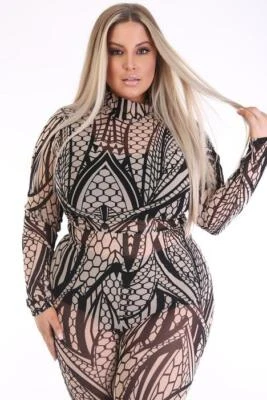 Traje de salto de malla Moca Foto 1 de 4