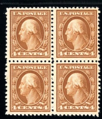 USAstamps Unused FVF US 1917 Washington Block of 4 Scott 503 OG MVLH, MNH - Image 1 of 2