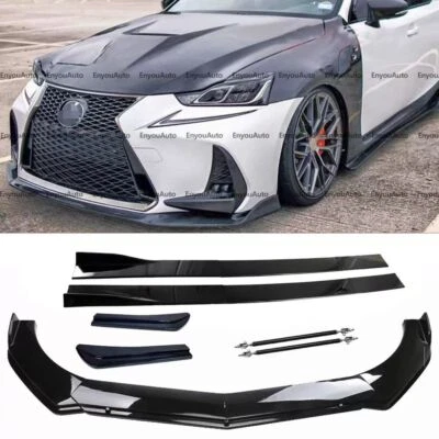 For Lexus LS460 LS500 Front Bumper Lip 86" Side Skirt Rear Bumper Lip Black - Image 1 of 4