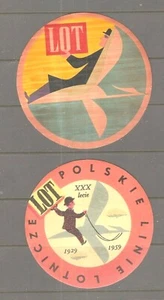 LOT POLAND AIRLINE BAGGAGE LABEL PL 140 PL 145  SERVICES 1929-1959 , see scans  - Picture 1 of 1
