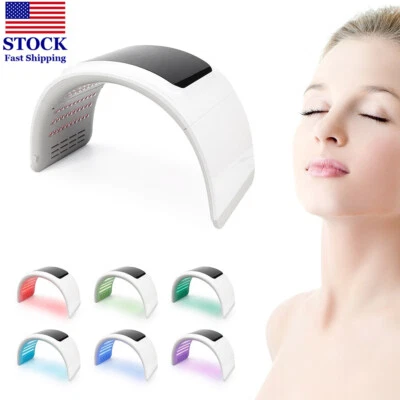 7Color PDT LED Light Face Therapy Machine Acne Marks Removal Face Mask Whitening - Image 1 of 4