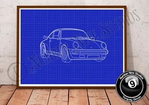 Porsche 911 Turbo  BLUEPRINT Illustration, high quality ,signed by artist. - Picture 1 of 7