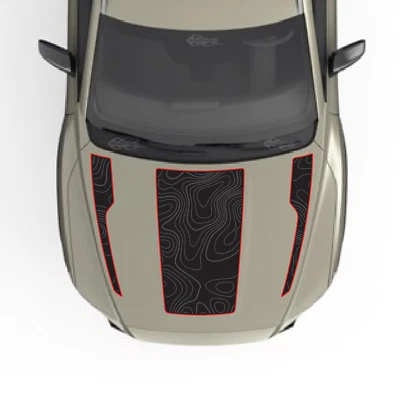 3 Tone Topographic Blackout Hood Vinyl Decal Fits Mazda CX50 2023-2024 - Image 1 of 4