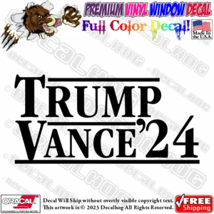 Donald Trump JD Vance 2024 Black Car Truck Window Wall Vinyl Decal Sticker. - Picture 1 of 7