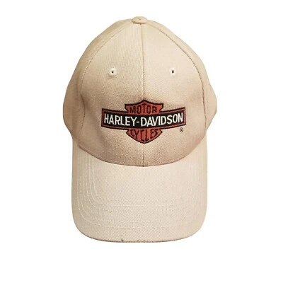 Gorra de béisbol Harley-Davidson barra de costura flexible escudo bronceado/kakhi en relieve.  Foto 1 de 4