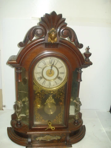 New Haven Occidental American Parlor Clock Walnut Case With Mirrored Sides -1885 Cover