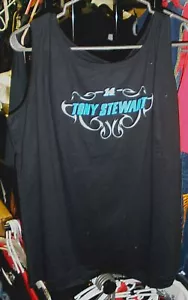 VINTAGE CFS LADIES BLACK SCROLL TANK TOP TEE SHIRT #14 TONY STEWART SMALL NWT - Picture 1 of 2