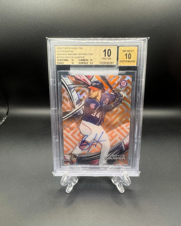 2016 Topps High Tek - Bryce Harper -Orange Magma Auto /25 BGS Pristine 10🔥HOT🚨 - Image 1 of 1