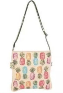 Paul Brent natürliche Canvas Umhängetasche/Tasche "HAPPY PINEAPPLE" Beuteltasche Neu mit Etikett - Bild 1 von 1