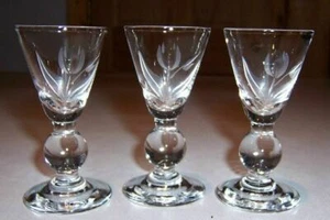 3 gafas de tiro cordial - cristalino - diseño de tulipán grabado cortado - vástago esférica - Imagen 1 de 3