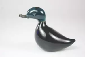 VINTAGE MCM 1960s JAAKKO NIEMI for NUUTAJARVI NOTSJO GLASS MALLARD FINLAND - Picture 1 of 7