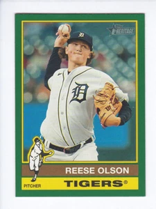2025 Topps Heritage #409 REESE OLSON SP Detroit Tigers DARK GREEN BORDER - Bild 1 von 2