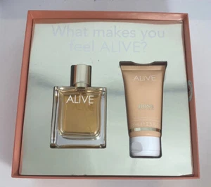 Hugo Boss Alive Eau De Parfum 50ml, Hand Cream Lotion 75ml Boxed Gift Set Woman - Picture 1 of 10