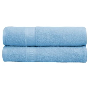 2 Pack Sky Blue Luxury Combed Cotton Bath Towels Set 27x54 Inch 500 GSM - Picture 1 of 4