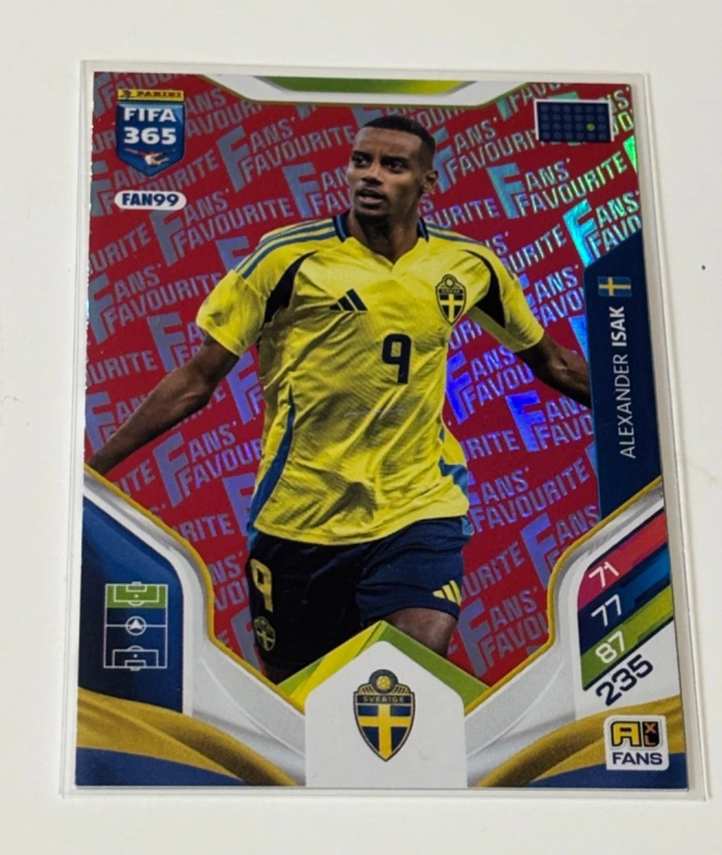 Panini Adrenalyn XL FIFA 365 2026 No. FAN99 Alexander Isak Fans' Favourites Red - Photo 1/1
