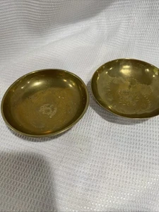 Vintage 2er Set kleine Schalen aus geätztem Messing - Bild 1 von 8