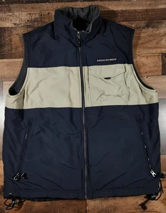 Vintage Abercrombie Fitch Weste Herren Large blau grau wendbar durchgehender Reißverschluss Y2K - Bild 1 von 12