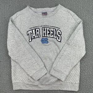 UNC TAR HEELS Sweatshirt Knights Apparel Girls Large NCAA ACC Quilted Crewneck - Picture 1 of 11