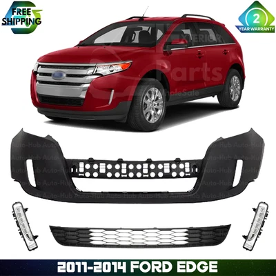 Front Bumper Cover Fascia & Fog lamp Pair For 2011-2014 Ford Edge - Image 1 of 4