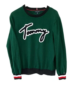 Tommy Hilfiger Men's Lawson Knit Sweater Green SIZE X-LARGE Cotton Crew Neck - Picture 1 of 8