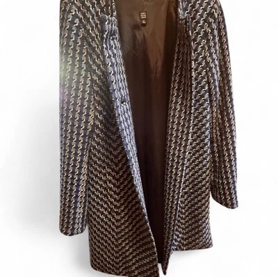 Abrigo Saks Fifth Avenue estampado azul y blanco con diseño de preadolescencia prendas exteriores Foto 1 de 4